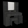 Newly Designed Smart Mirror Dressing Table With Drawers And Storage Cabinet, Dressing Table With Dressing Pad For Bedroom - Black - Image 4
