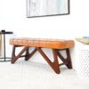 Mia - Bench With Buttons - Brown / Rustic - Image 5
