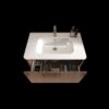Etna - Striped Bathroom Vanity With Ceramic Sink, Wall Mounted Floating Bathroom Vanity For Modern Bathroom - White - Image 6