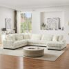 Oversized Sectional Sofa U - Shaped Sofa Couch Modern Sofa Upholstered In Soft Corduroy With A Chaise Lounge For Living Room - Beige - Image 14