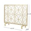 Thayer - Single Panel Iron Fireplace Screen With Geometric Design - Gold - Image 3