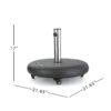 Wheelie - Modern Round Umbrella Base With Stainless Steel Holder - Black - Image 3