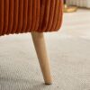 Modern Loveseat Couch Sofa With Corduroy Upholstery, Wooden Legs, 2 Seat For Small Spaces Office Studio Apartment Bedroom - Orange - Image 9