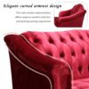 Comfy 3 Seat Sofa With Wooden Legs, For Living Room And Study - Wine Red - Image 15