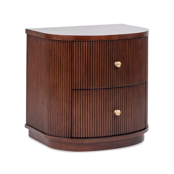 Valentine - 2 Drawer Storage Side Table - Dark Walnut