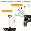 Aluminum Alloy Folding Wagon, Heavy Duty Utility Beach Wagon Cart For Sand With Big Wheels, Adjustable Handle & Drink Holders For Shopping, Camping, Garden And Outdoor - Black - Image 14