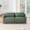 Elegant 2 Seater Sofa With Lumbar Pillows Ergonomic Design - Green - Image 4