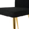 Modern Teddy Wool Dining Chair With Plated Metal Legs Upholstered Fabric Side Chair (Set of 4) - Black - Image 6