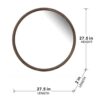 Round Wood Mirror, Wall Mounted Mirror Home Decor For Bathroom Living Room - Brown - Image 6