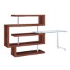 Buck II - Clear Glass, Chrome High Gloss Writing Desk With Shelf - Walnut - Image 12