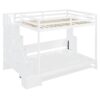 Full Over Full Size Murphy Bed With Hydraulic Lift & Desk Design - White - Image 11