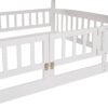 Full Over Full Low Bunk Bed With Slide, Fence And Ladder For Toddler - White - Image 10