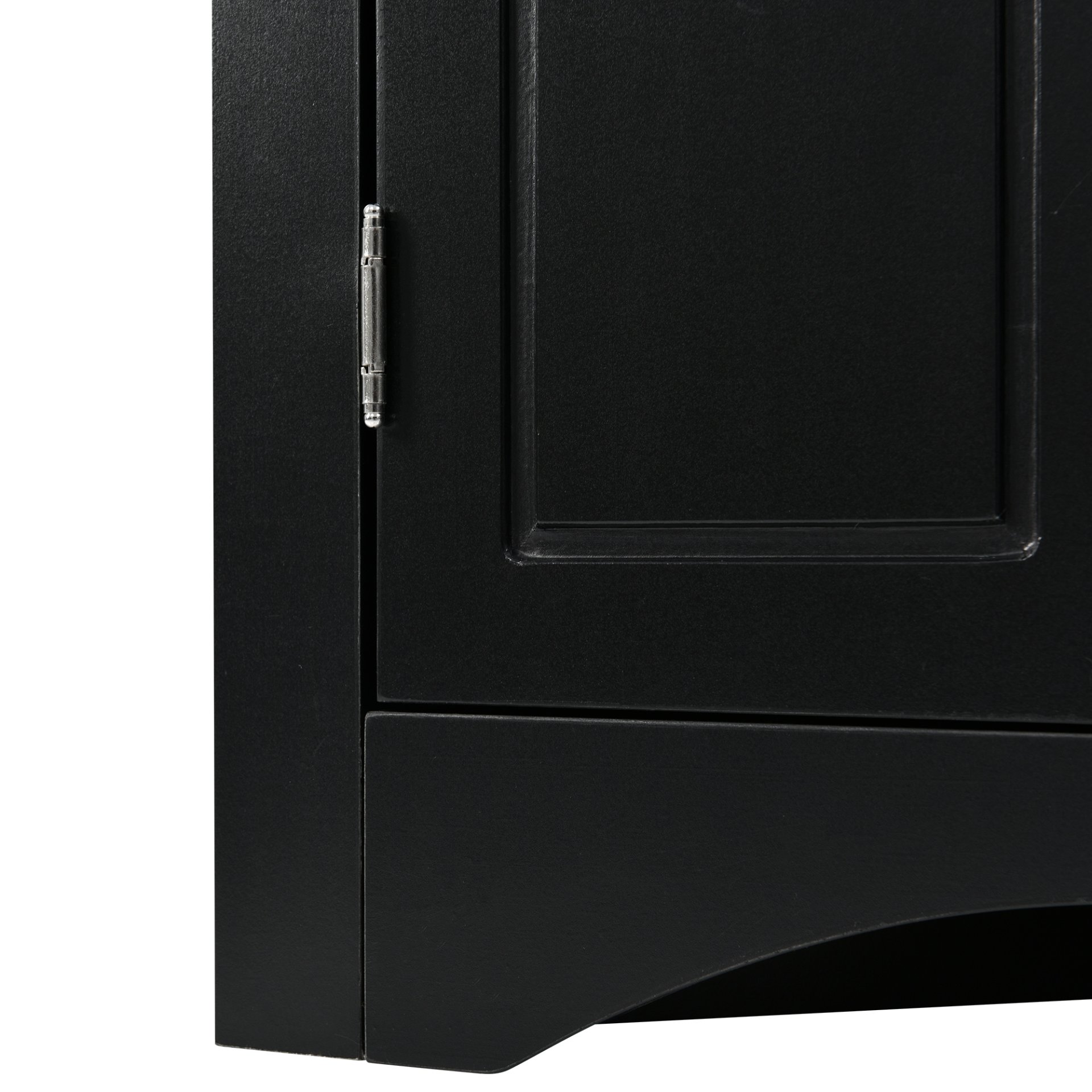 Triangle Bathroom Storage Cabinet With Adjustable Shelves, Freestanding Floor Cabinet For Home Kitchen - Black - Image 19
