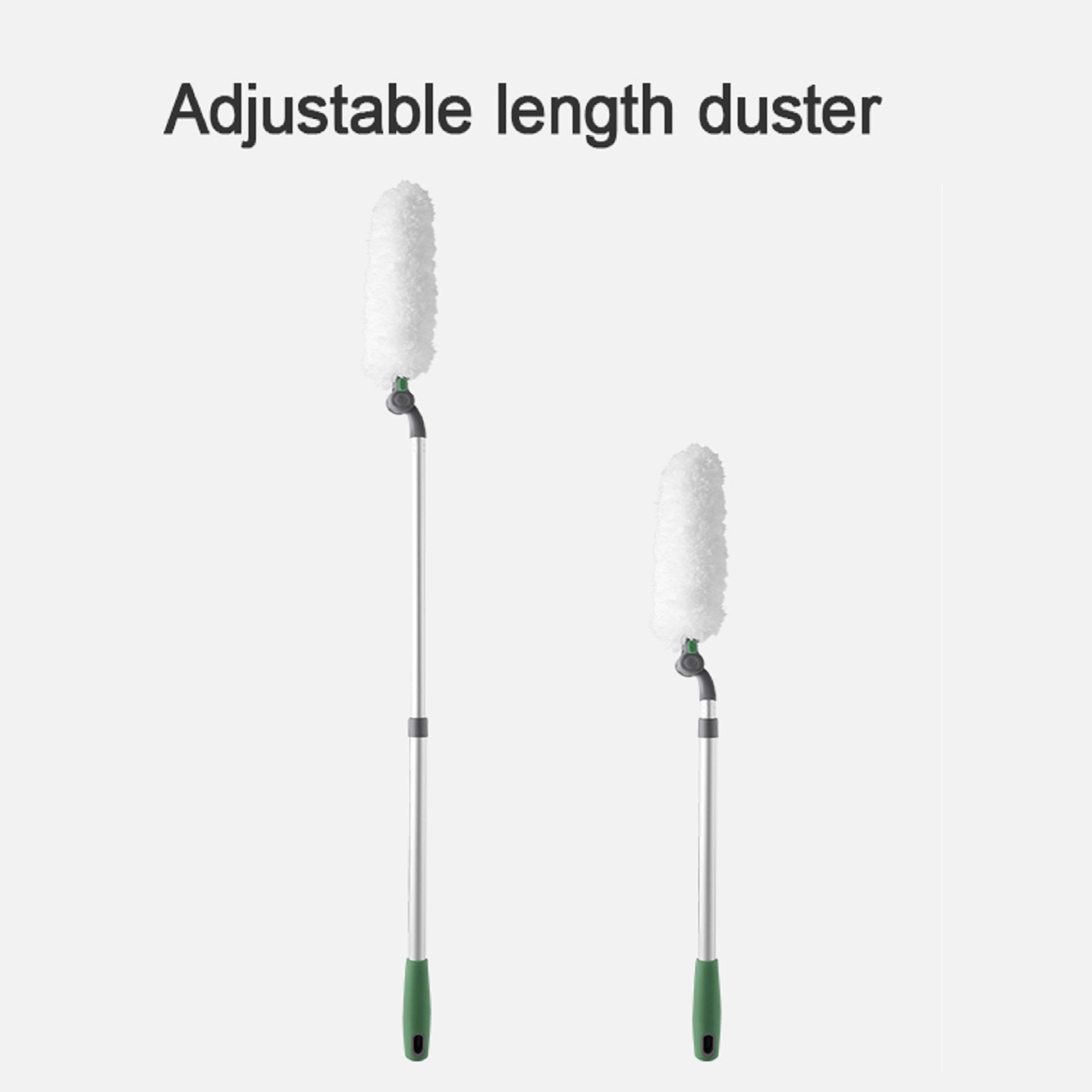 Long Handle Duster With Extension Bar, Home Dust Collector - White - Image 10