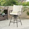 Industrial Outdoor Patio Plumber'S Iron Frame Swivel Barstool With Cushions, Height Adjustable - Black / Copper - Image 6