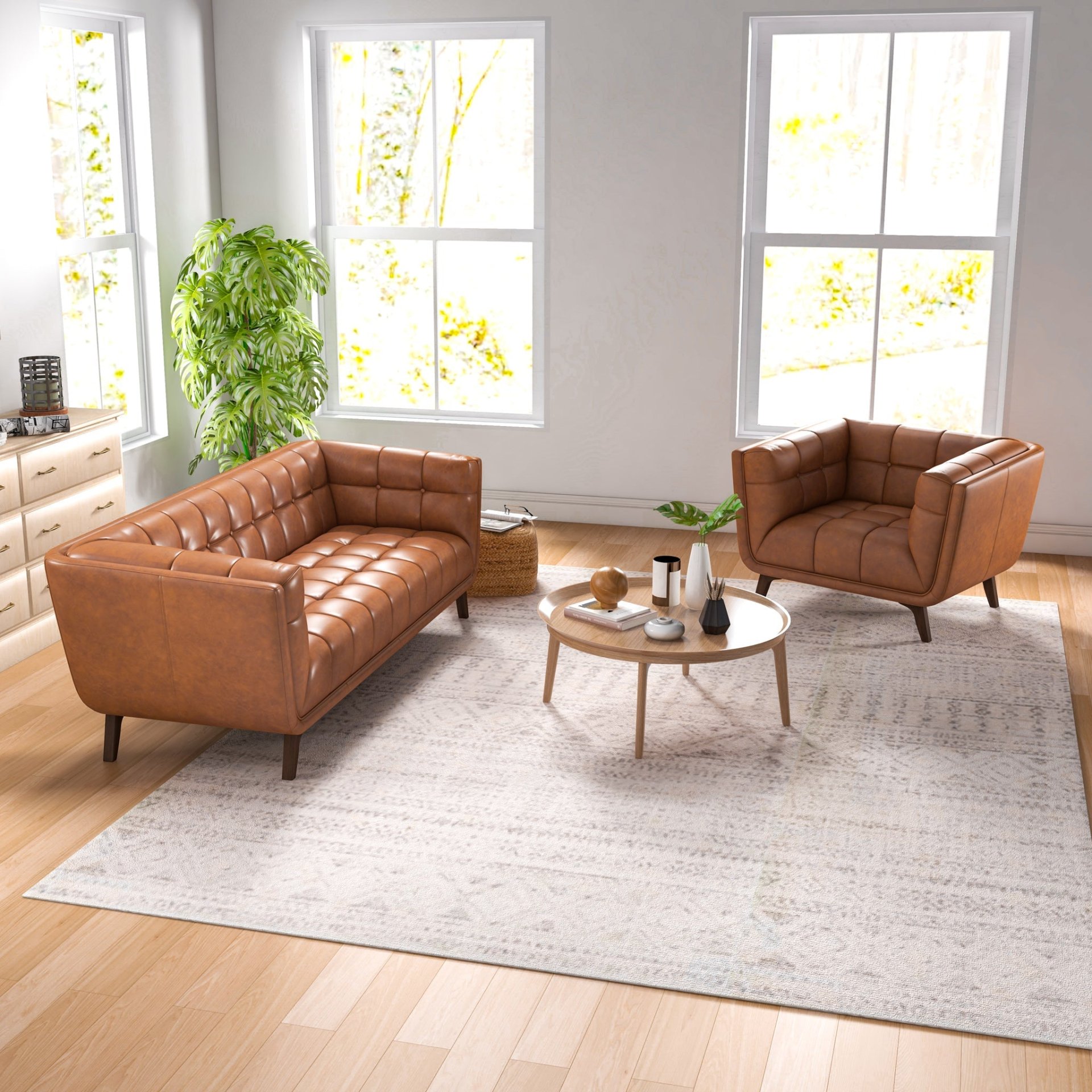 Addison - Lounge Chair Leather - Cognac - Image 14