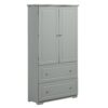 Wide Bathroom Storage Cabinet, Freestanding Storage Cabinet With Two Drawers And Adjustable Shelf, MDF Board With Painted Finish - Gray - Image 13