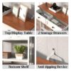 Farmhouse Style Console Table With 2 Drawers And Bottom Storage Shelf - Antique White - Image 7