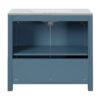 Bathroom Vanity Organizer With Sink, Solid Storage Cabinet - Retro Blue - Image 14