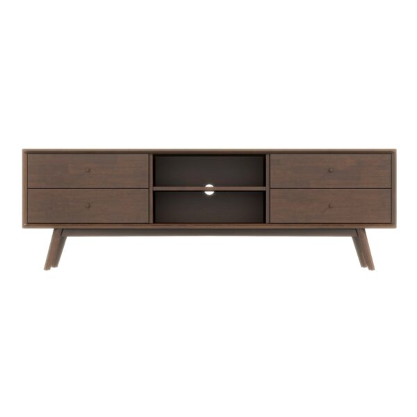 Caroline - Mid-Century Modern Style TV Stand Up To 72" - Brown / Dark Brown
