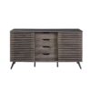 Contemporary Sliding Slat Door Sideboard - Ebony / Dark Walnut - Image 5