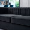 Contemporary Velvet Sofa Couch For Living Room - Black - Image 9