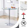 Modern Minimalist Circular Glass Dining Table With Electroplated Metal Legs 35" Diameter - Transparent - Image 5