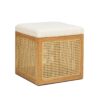 Nina - Cane Webbing Cube Ottoman - White - Image 7