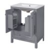 24" Bathroom Vanity With Integrated Undermount Sink, 2 Doors 1 Drawer, Soft Close Hinges, - Gray - Image 14