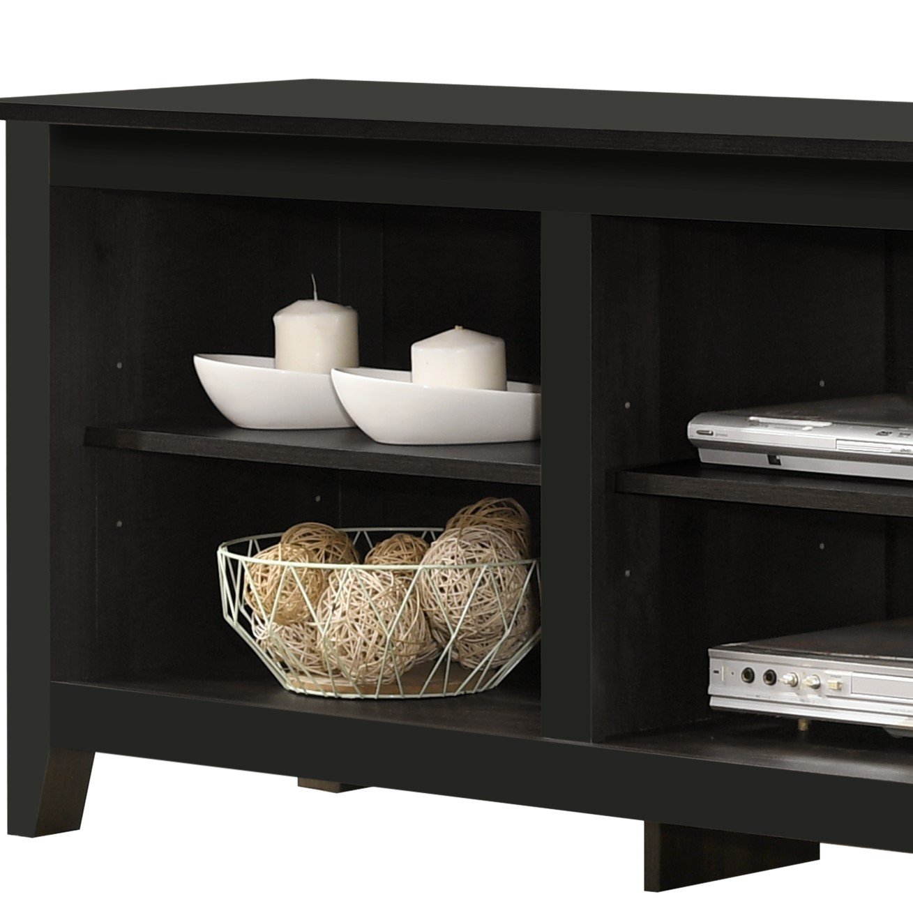 Benito - TV Stand With Open Shelves And Cable Management - Black - Image 5