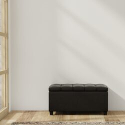 Sienna - Storage Ottoman Bench - Distressed Black