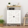 Modern Minimalist Shoe Cabinet With Sliding Door Design - White - Image 8