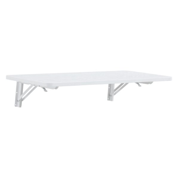 Laundry Room Folding Table Wall Mounted Folding Table For Small Spaces, Fold Down Desk, Workbench, Addition To Garage & Shed - White