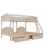 Full Over Twin & Twin Triple Bunk Bed With Drawers And Guardrails - Beige - Image 6