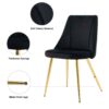 Modern Simple Velvet Dining Chair Set With Gold Metal Legs (Set of 4) - Black - Image 5