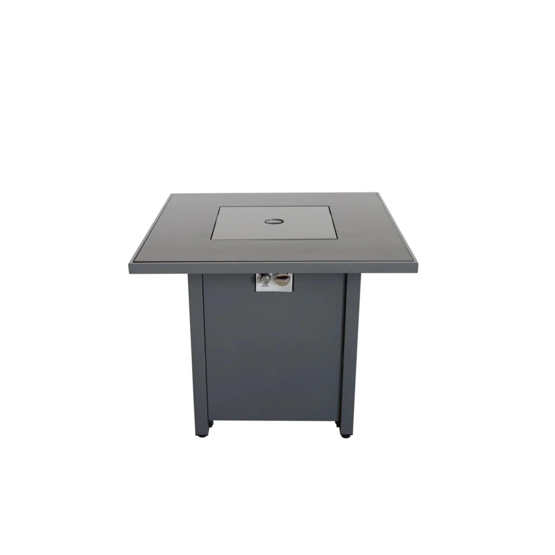 Durable Construction Outdoor Fire Pit Table With Lid - Gray - Image 2