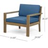 Antoine - Outdoor Club Chairs With Cushions, (Set of 2) - Brown / Teal - Image 3