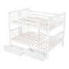 Full Over Full Bunk Bed With Drawers And Ladder For Bedroom - White - Image 4