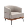 Modern Two-Tone Barrel Chair, Upholstered Round Armchair For Living Room Bedroom Reading Room - Burnt Orange - Image 16