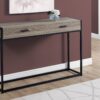 Accent Console Table For Entryway, 2 Storage Drawer, Contemporary And Modern - Taupe - Image 3
