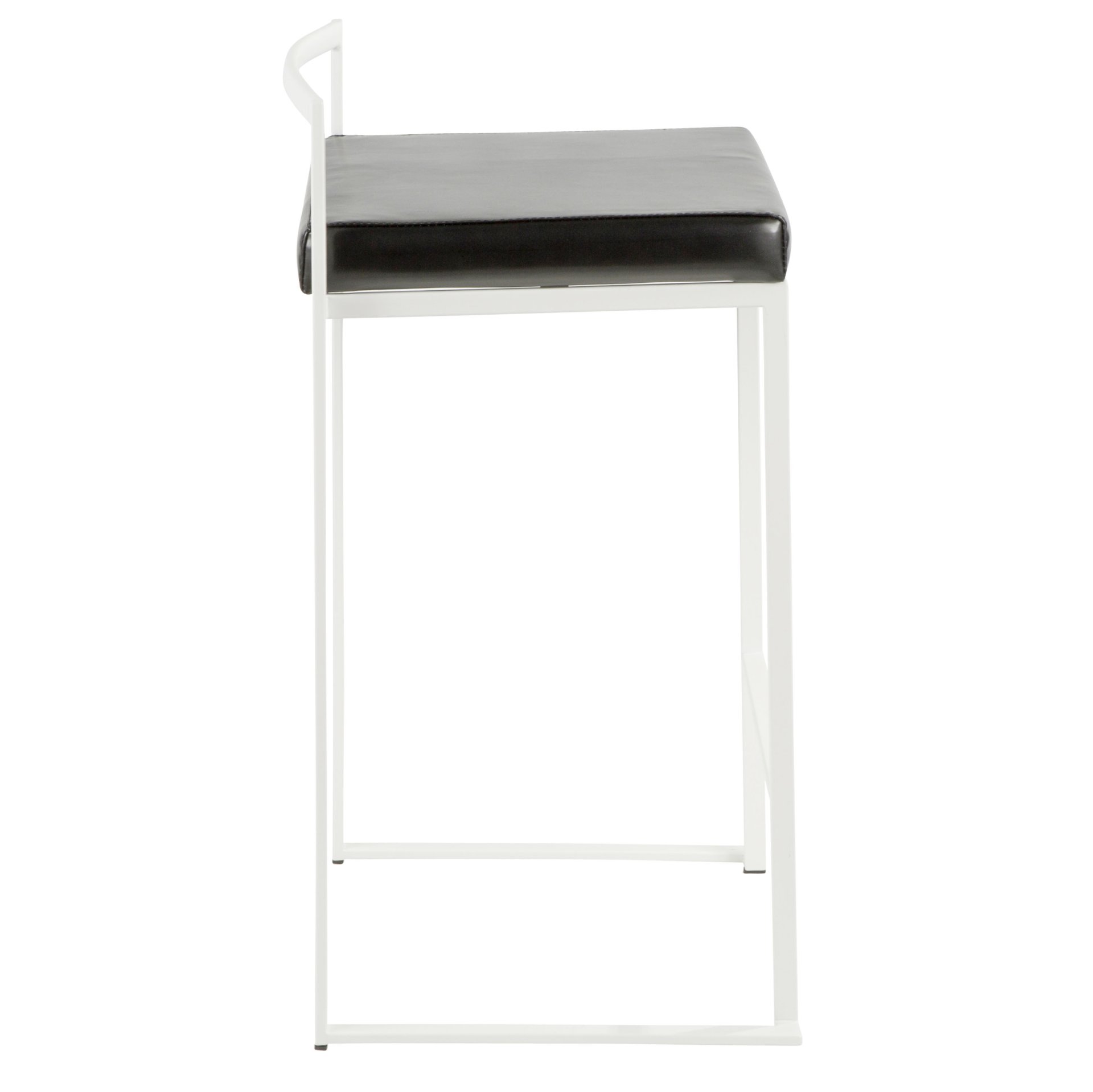 Fuji - Contemporary Stackable Counter Stool (Set of 2) - Black / White - Image 3