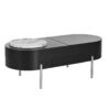Lift Top Coffee Table With 360 Degree Marble Patterned Rotating Tray, Hidden Compartment, Partially Assembled Wooden Center Table, Modern Oval Lift Tabletop For Home Living Room - Black - Image 16