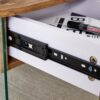 Elegant Coffee Table With Double Drawers And Transparent Glass Sides - Wood - Image 14
