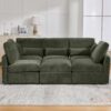 Modern Sectional Sofa Modular Sofa U Shaped Sofa Couch Sofa Bed With Movable Ottoman, USB Ports, Phone Holder - Green - Image 5