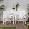 Modern Chevron Patio Chairs (Set of 2) - White Wash - Image 5