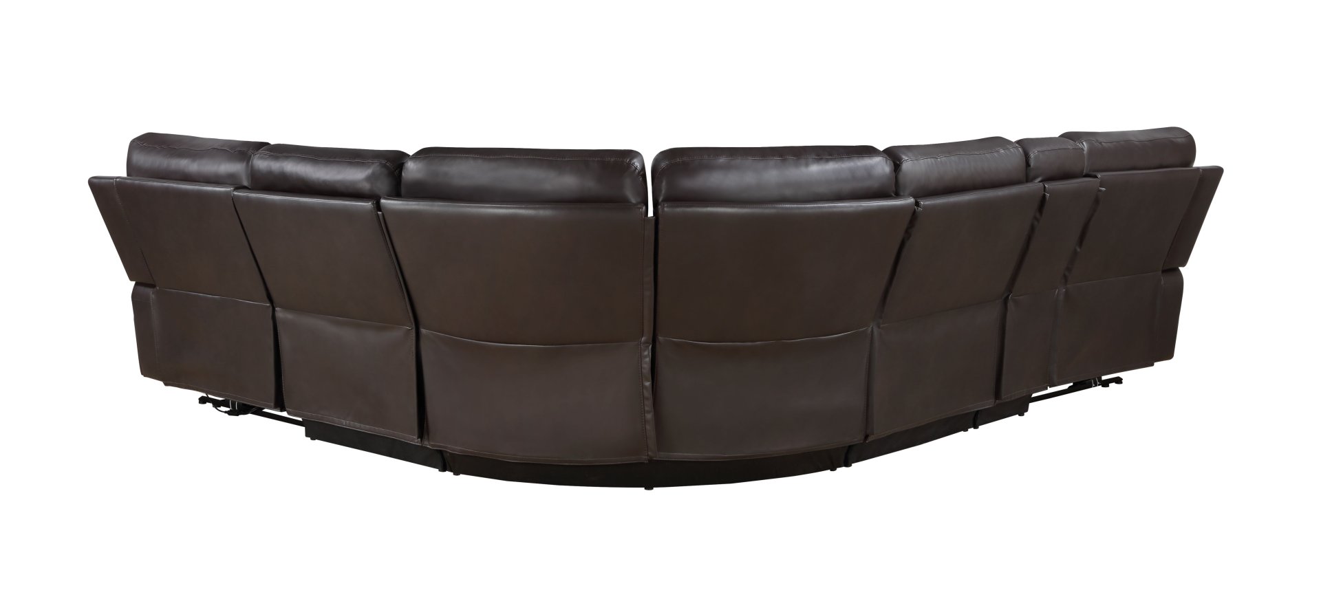 Saul - Faux Leather Power Recliner Sectional Sofa With USB Port Cupholder Console - Espresso - Image 6