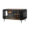 Modern Spacious Cat House With Tempered Glass And Iron Frame For Living Room - Black / Brown - Image 9