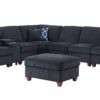 Gina - Sectional Sofa With Ottoman - Black - Image 2