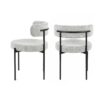 Burbank - Modern Round Boucle Dining Chairs (Set of 2) - Black / White - Image 4