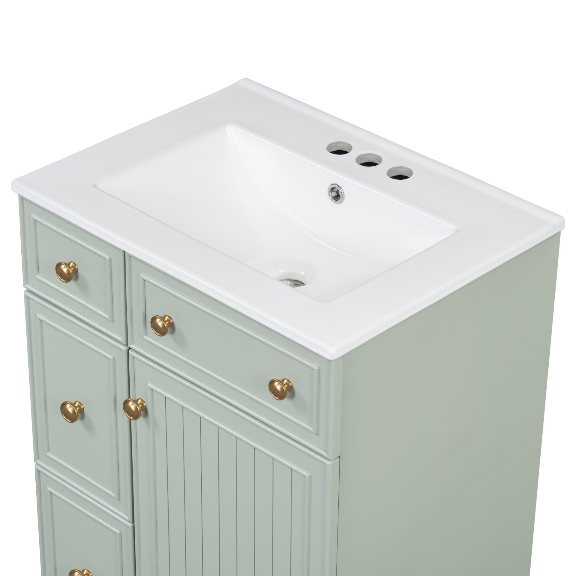 24" Bathroom Vanity Cabinet With Sink - Green - Image 19